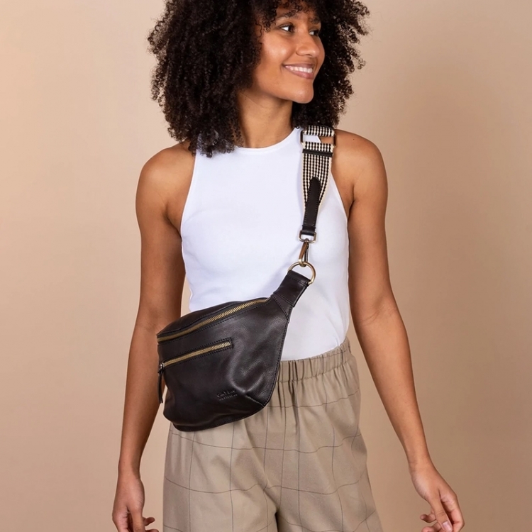Drew Bum Bag soft grain leathe Black