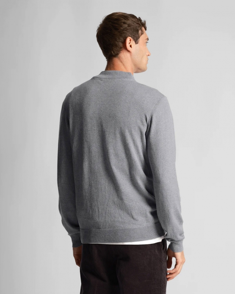 Roll neck jumper T28-Mid grey ma