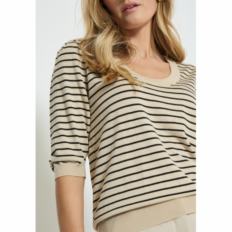 Pam striped knit ts 9015S-Sand Gray