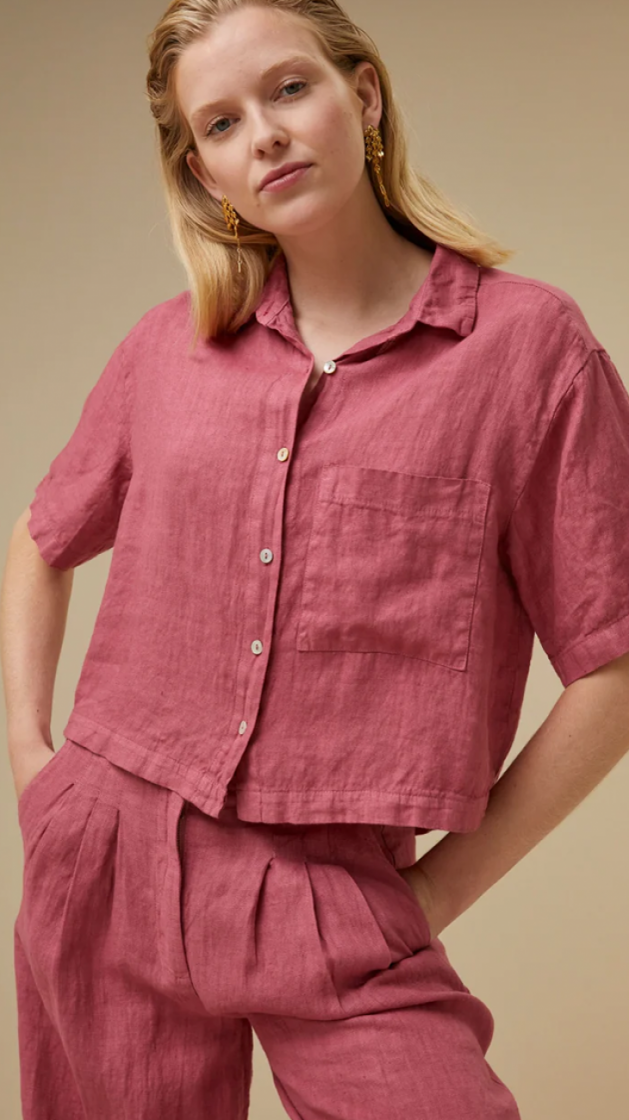 Cris linen blouse 244-Raspberry