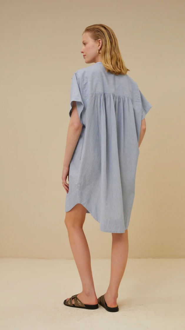 Amber pin stripe dress 813-Indi grey