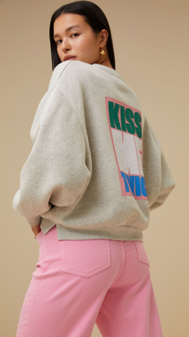 Bibi big kiss sweater 815-Light grey