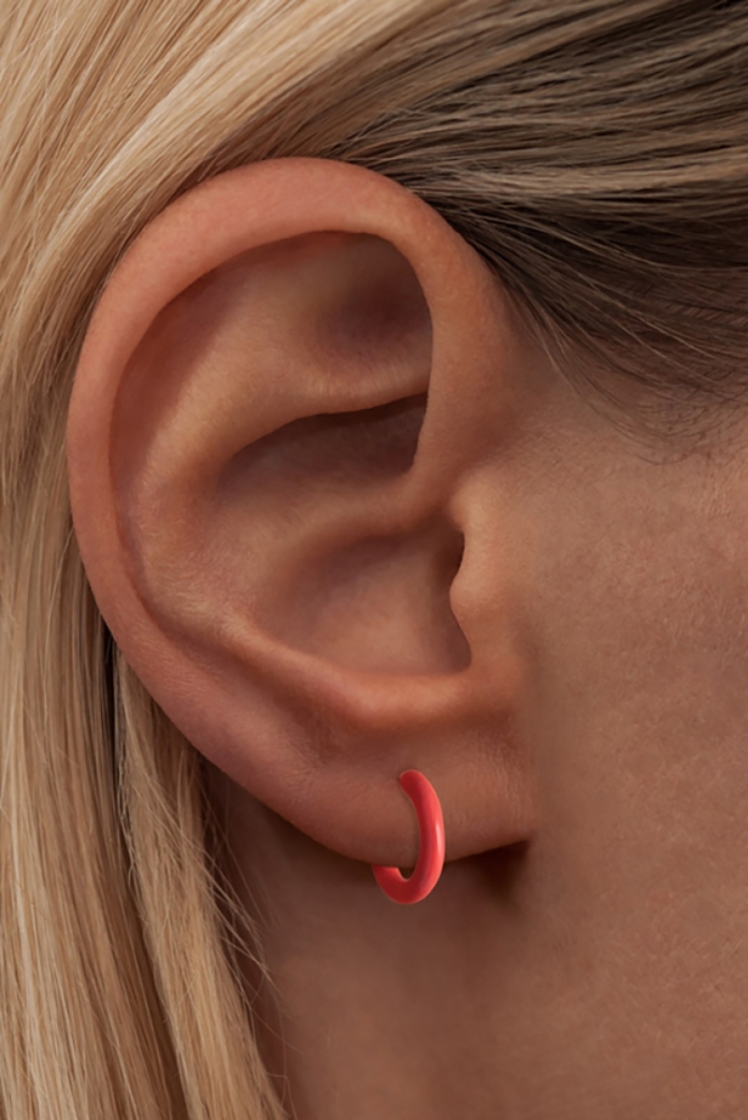 Color Hoop 1Pcs-Enamel Coral