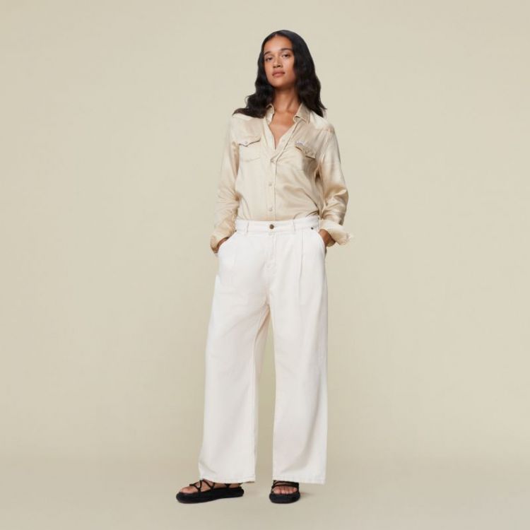 Beatrix Pleats Ecru Rinse