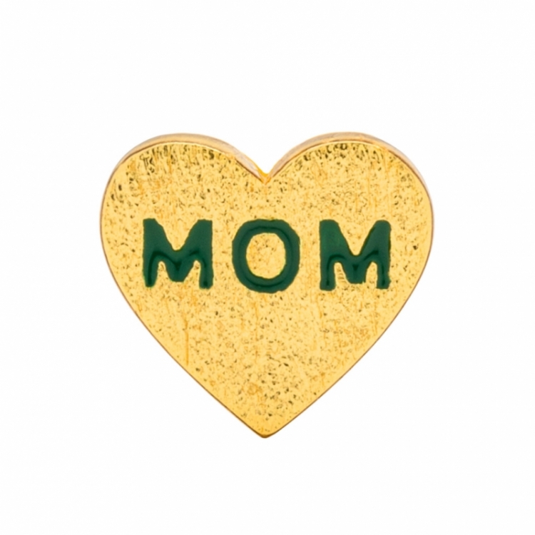 Heart Mom 1 Pcs Gold Plt. Green