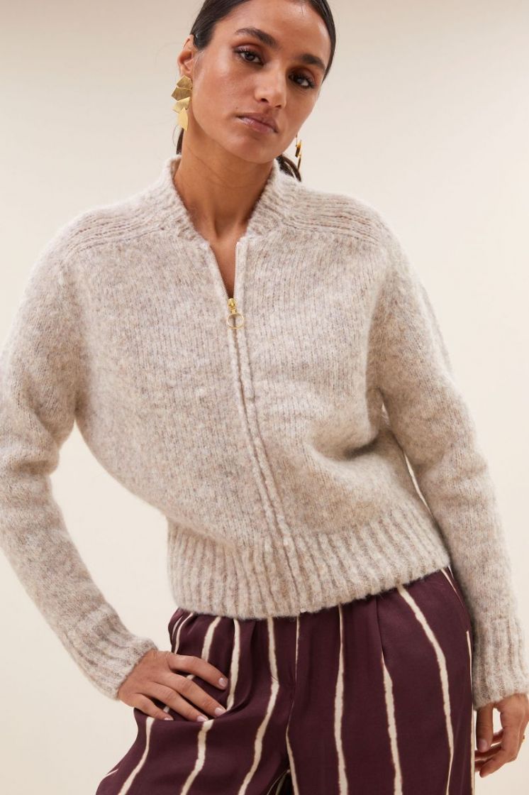 Jonas zipp cardigan 883-Stone melee
