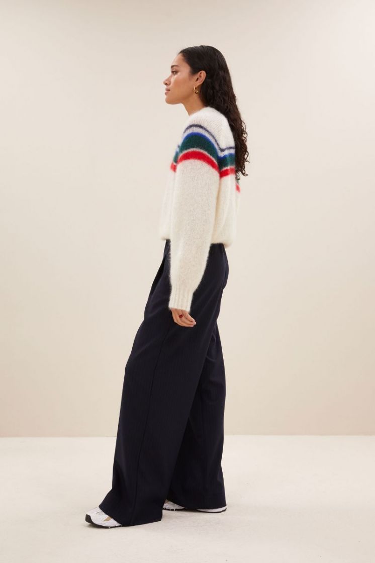 Liam stripe pullover off-white