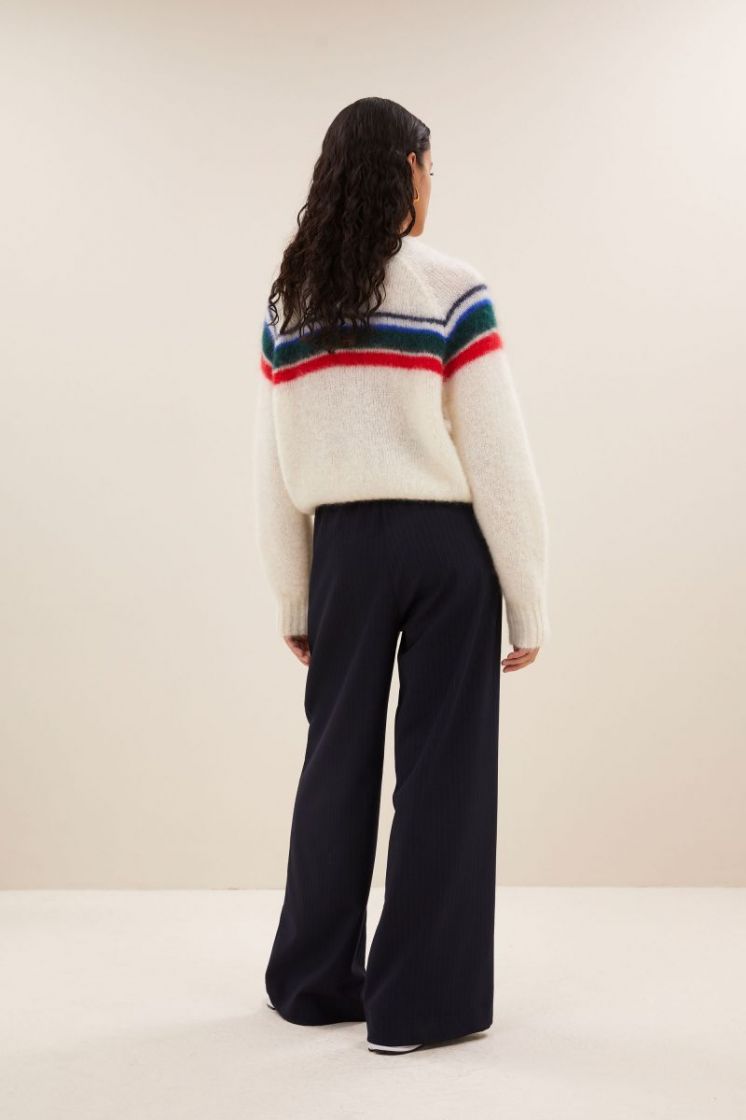 Liam stripe pullover off-white