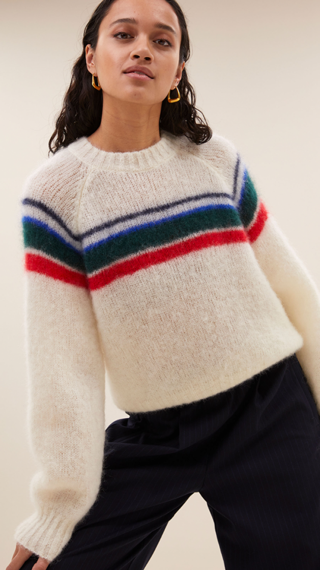 Liam stripe pullover off-white