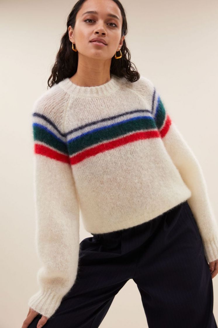 Liam stripe pullover off-white