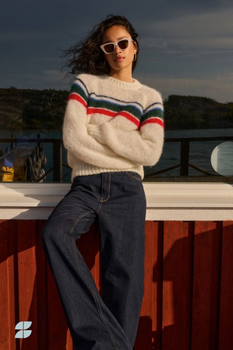 Liam stripe pullover off-white