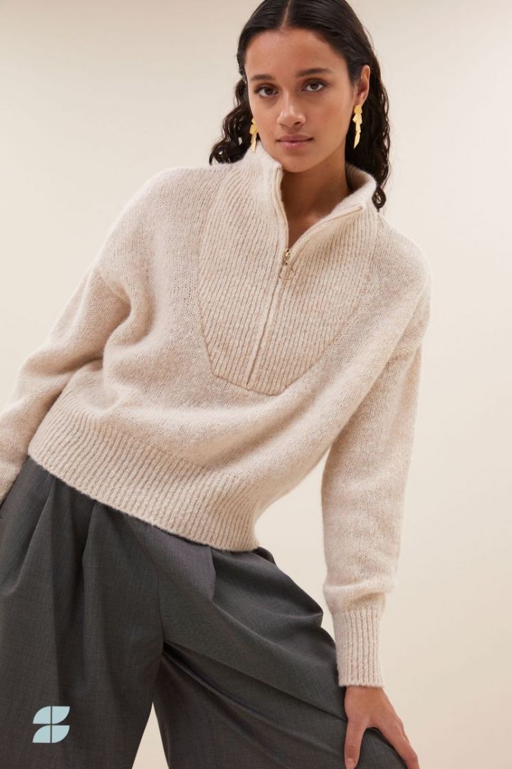 Boxy beau pullover 018-chalk