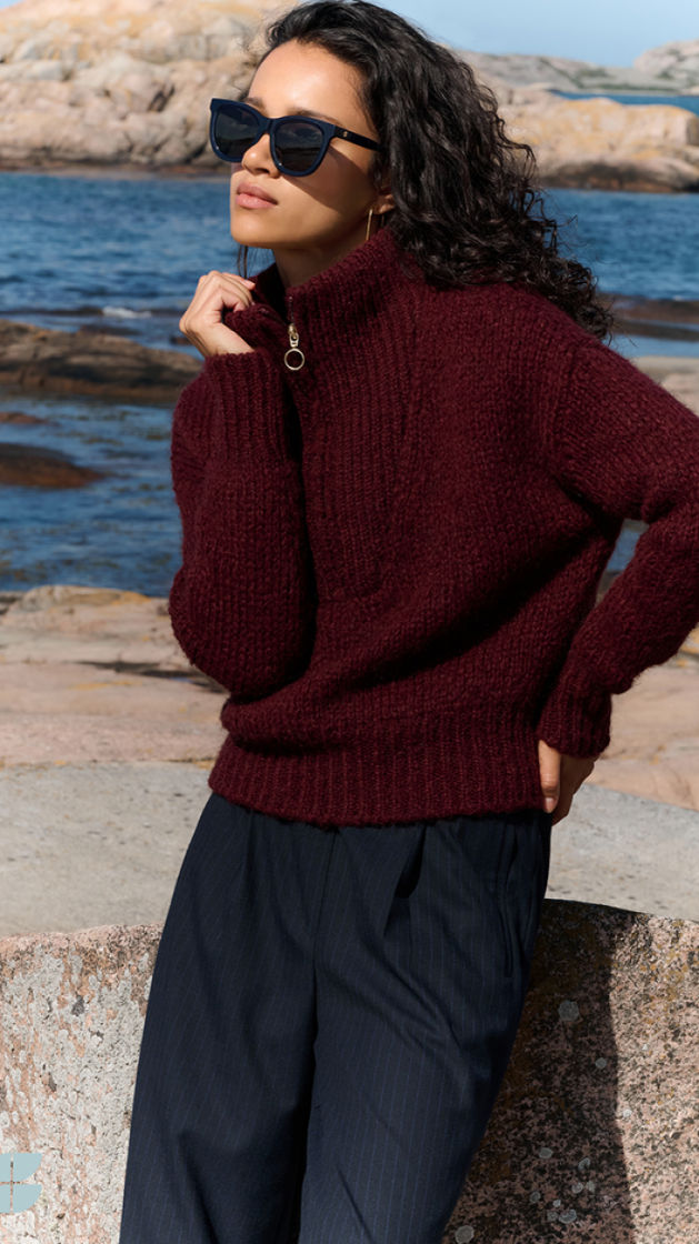 Boxy beau pullover 325-Wine