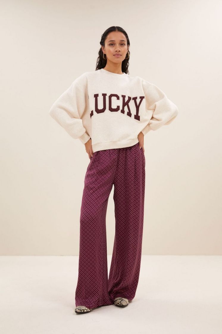 Bibi patchwork sweater 826-Oyster mele