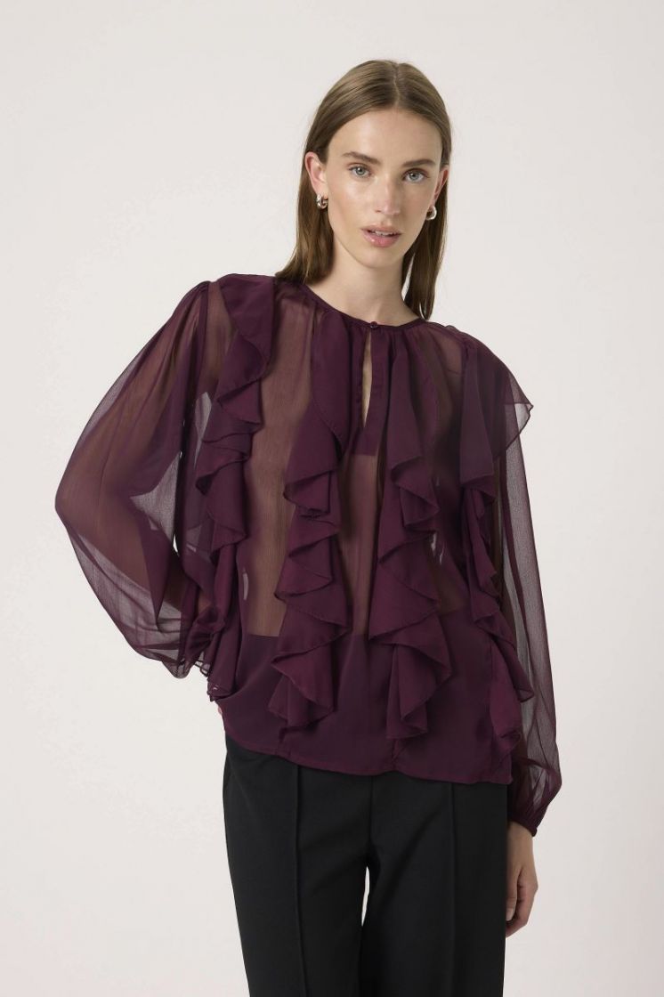 SLHarietta frill blouse 192118-Winetast
