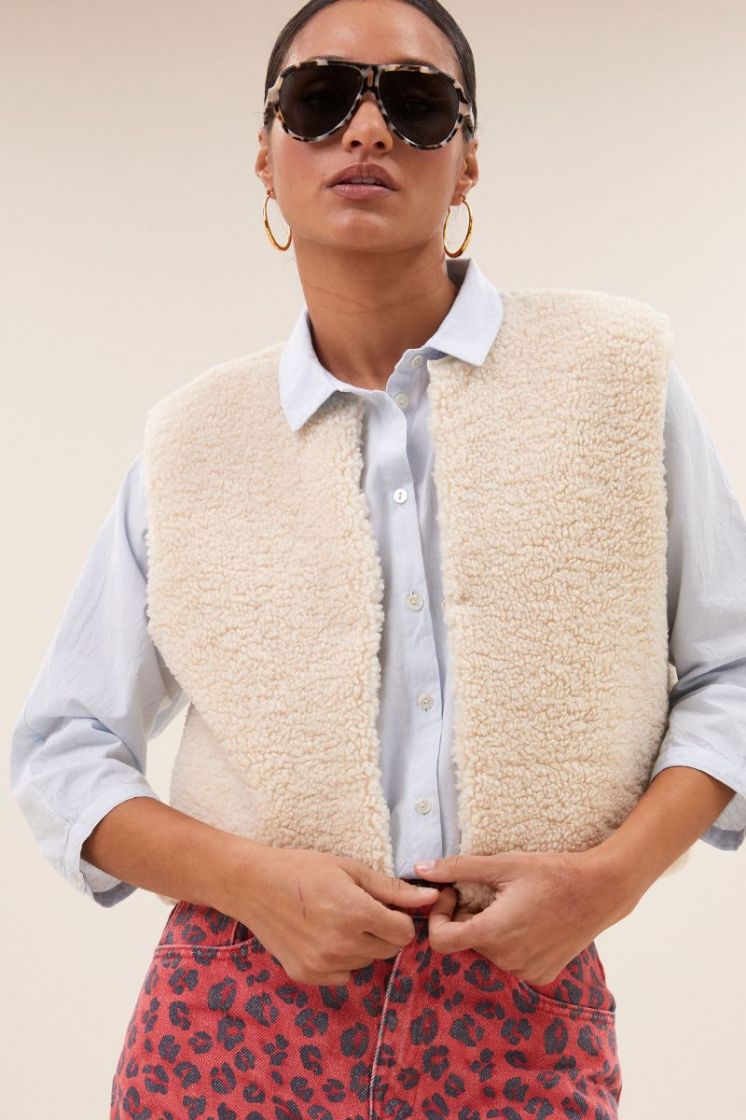 Wolly gilet 010-off white