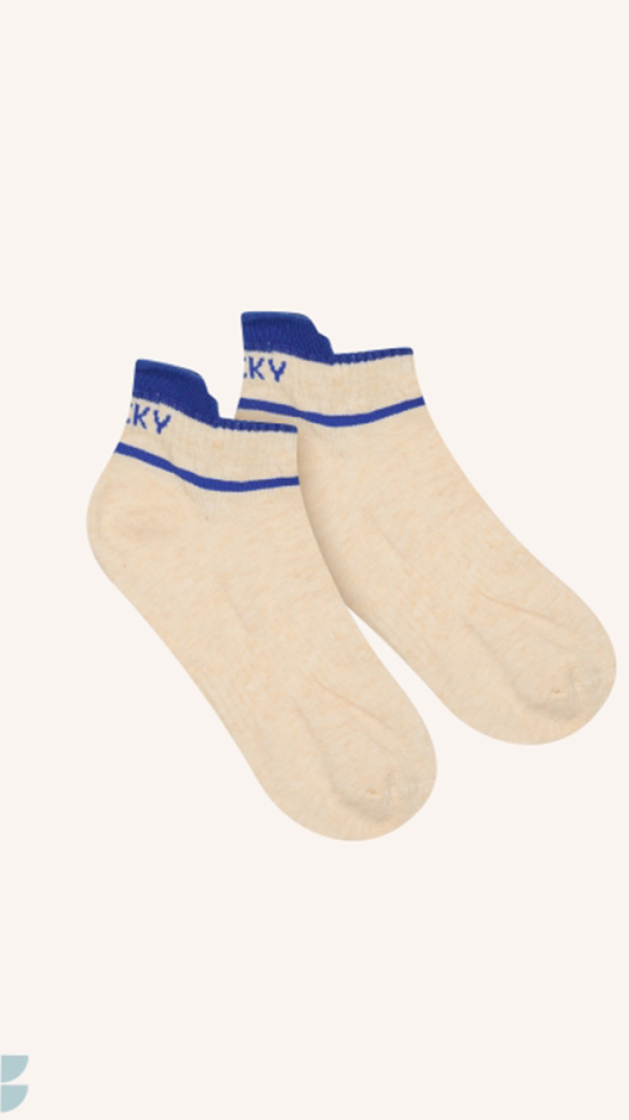Logo short oyster socks 608-Kingblue