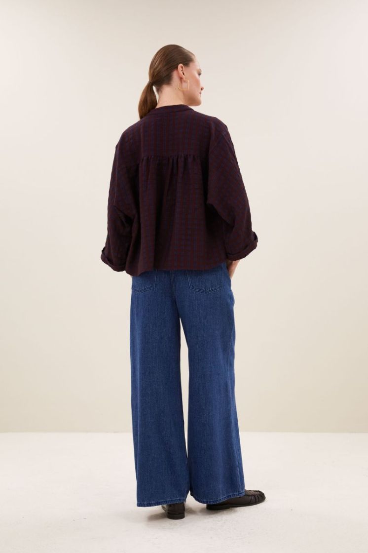 Jess Blouse 1341-Wine Check