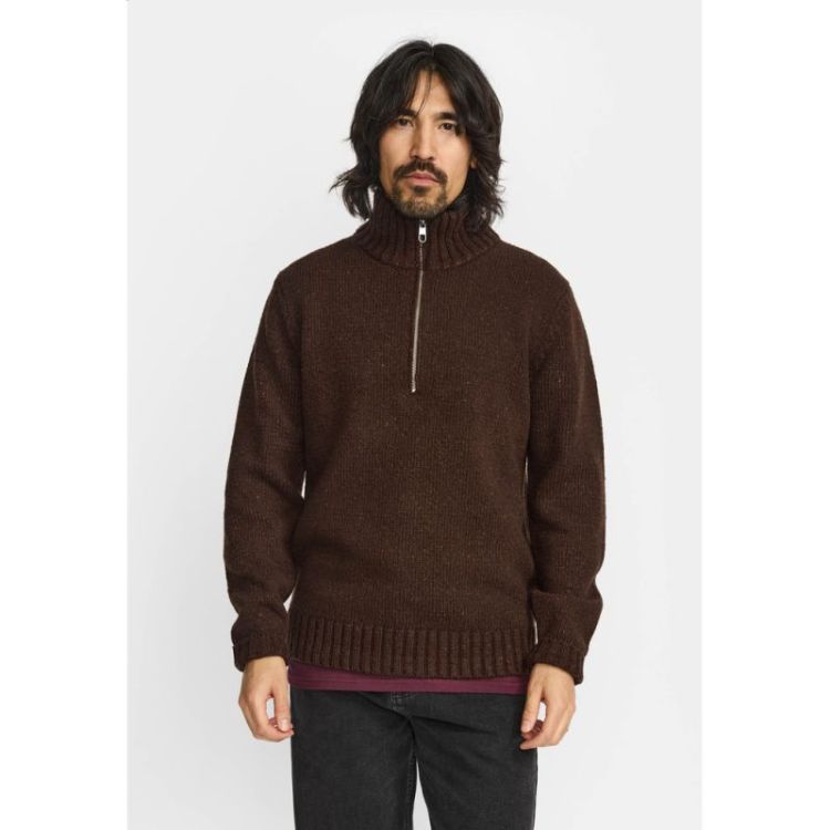 Half-Zip Knit Darkbrown