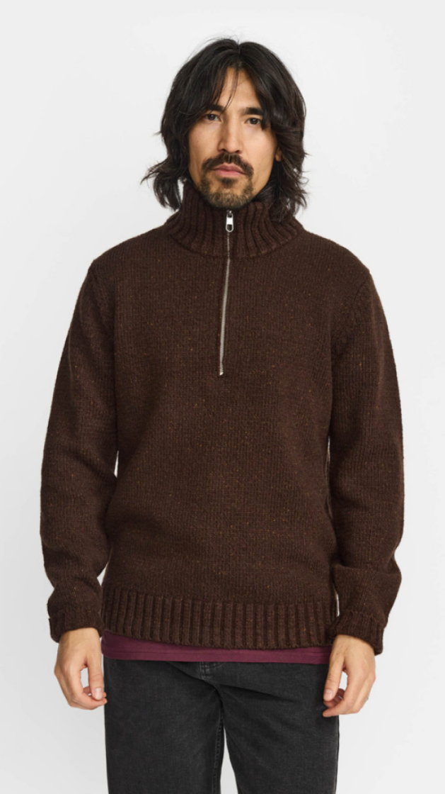 Half-Zip Knit Darkbrown